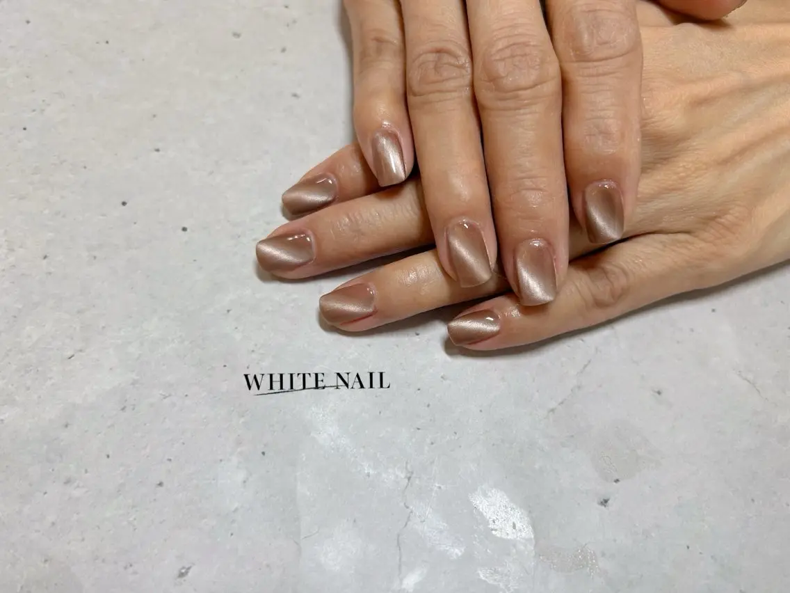 ネイル マグネットネイル ハンドネイル WHITE NAIL ホワイトネイルのネイルデザイン