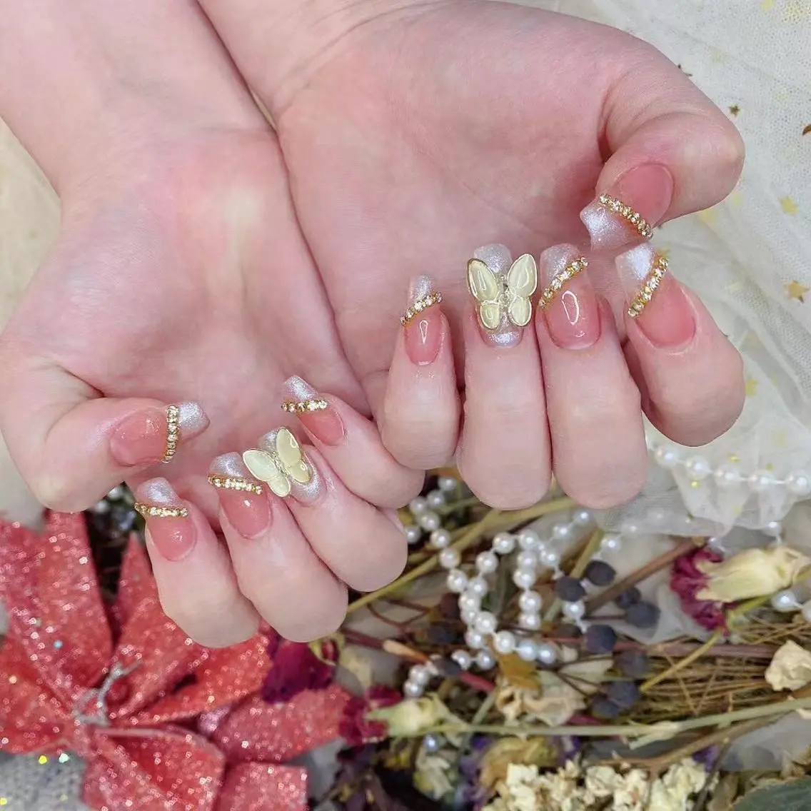 ネイル クリアネイル ピンク babarla Nailのネイルデザイン