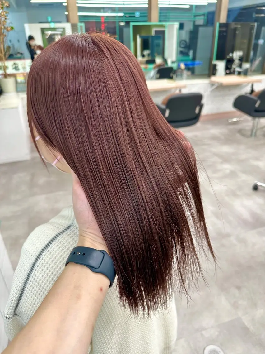 ロング ヘアカラー トリートメント 💚透明感カラー💚 ♻️本間♻️のヘアスタイル