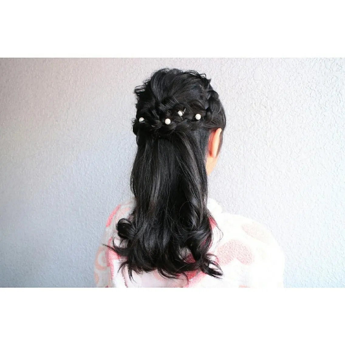 ヘアアレンジ ハーフアップ 卒業式のヘアスタイル クニモトハルナ ボブ/柔らかカラーのヘアスタイル