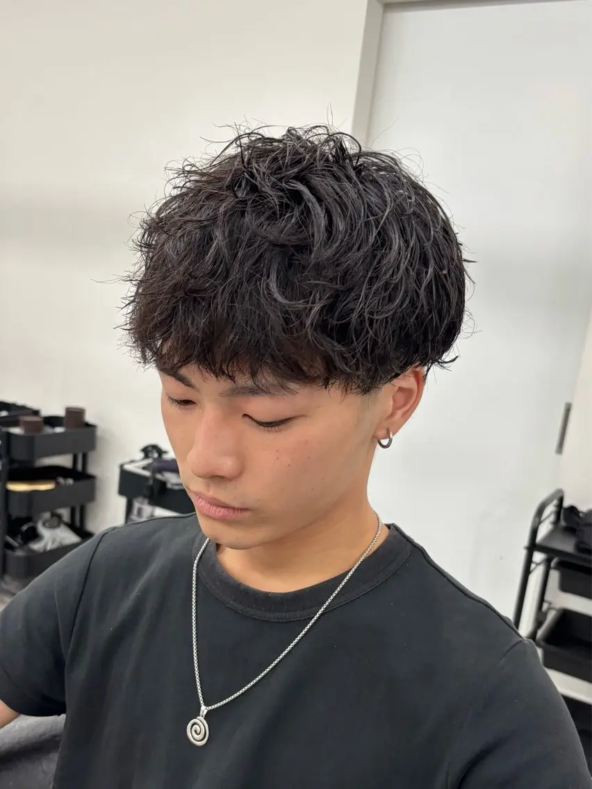パーマ メンズ カット パーマ 京都河原町 メンズパーマ助川龍哉のヘアスタイル