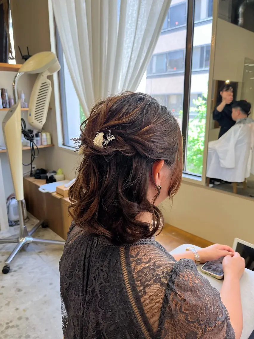 ヘアアレンジ ヘアセット 🌼花屋併設🌼 木下奈々望のヘアスタイル