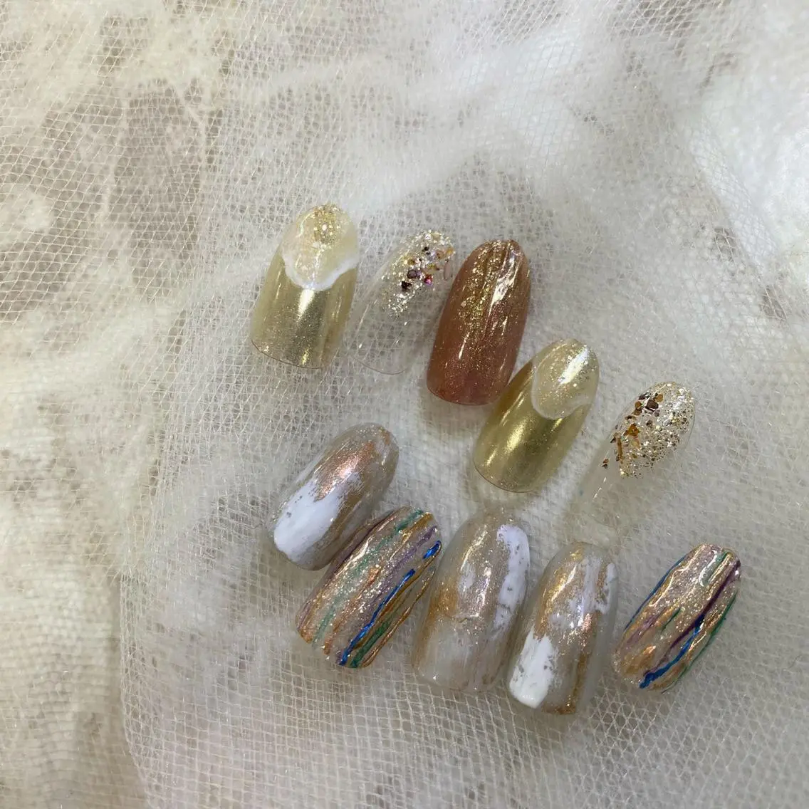 ネイル オーロラネイル ジェルネイル ハート 氷ネイル・うるうるネイル マグネットネイル nail salon mieux(ミュー)のマツエク・マツパデザイン