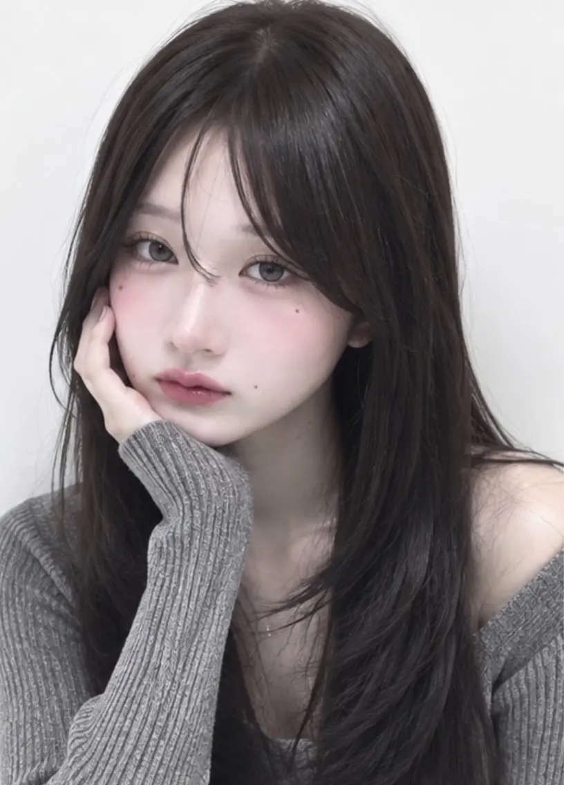 ロング カラー ロングレイヤー くびれヘア 顔周りカット 韓国風ヘア くびれレイヤー カット ヘアカラー トリートメント ダメージレス美容師 🌱水島侑理のヘアスタイル