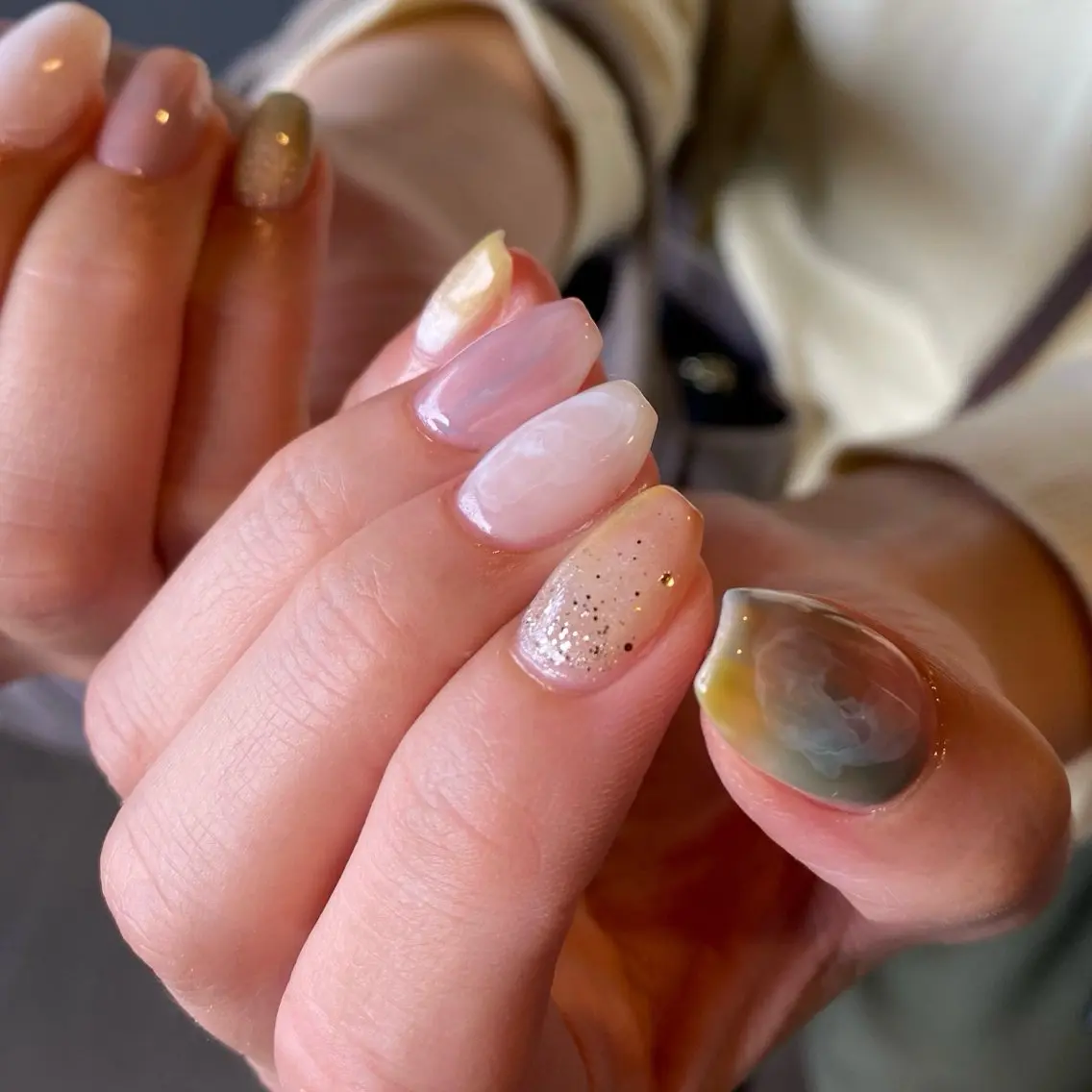 ネイル 大理石ネイル(マーブル) ニュアンスネイル amuse ニュアンス/個性派のネイルデザイン
