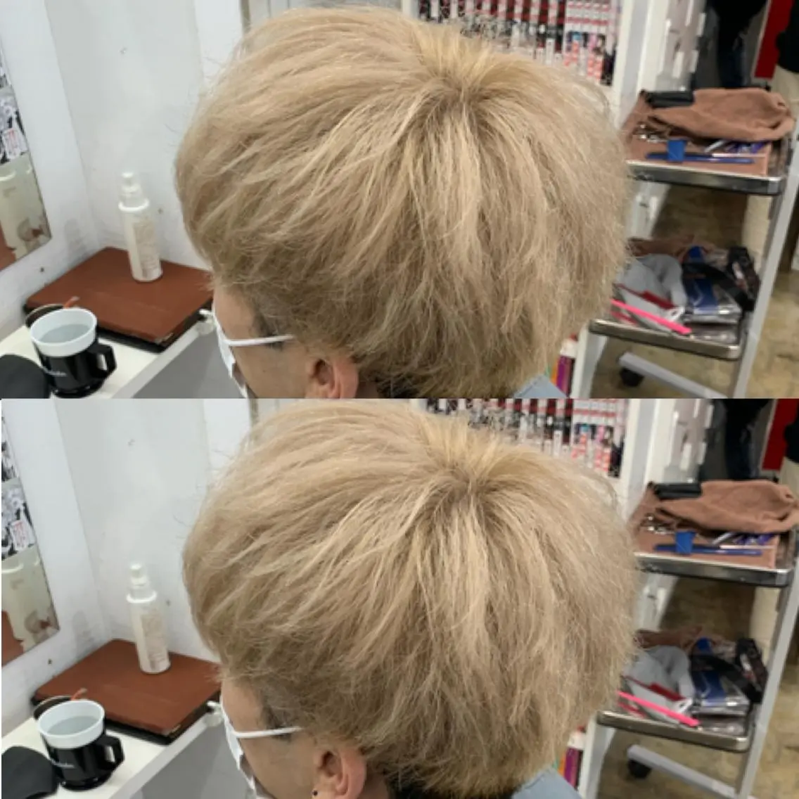 ショート カラー メンズ ベージュカラー ホワイトベージュ メンズ専門店 店長 小柳 裕夢のヘアスタイル