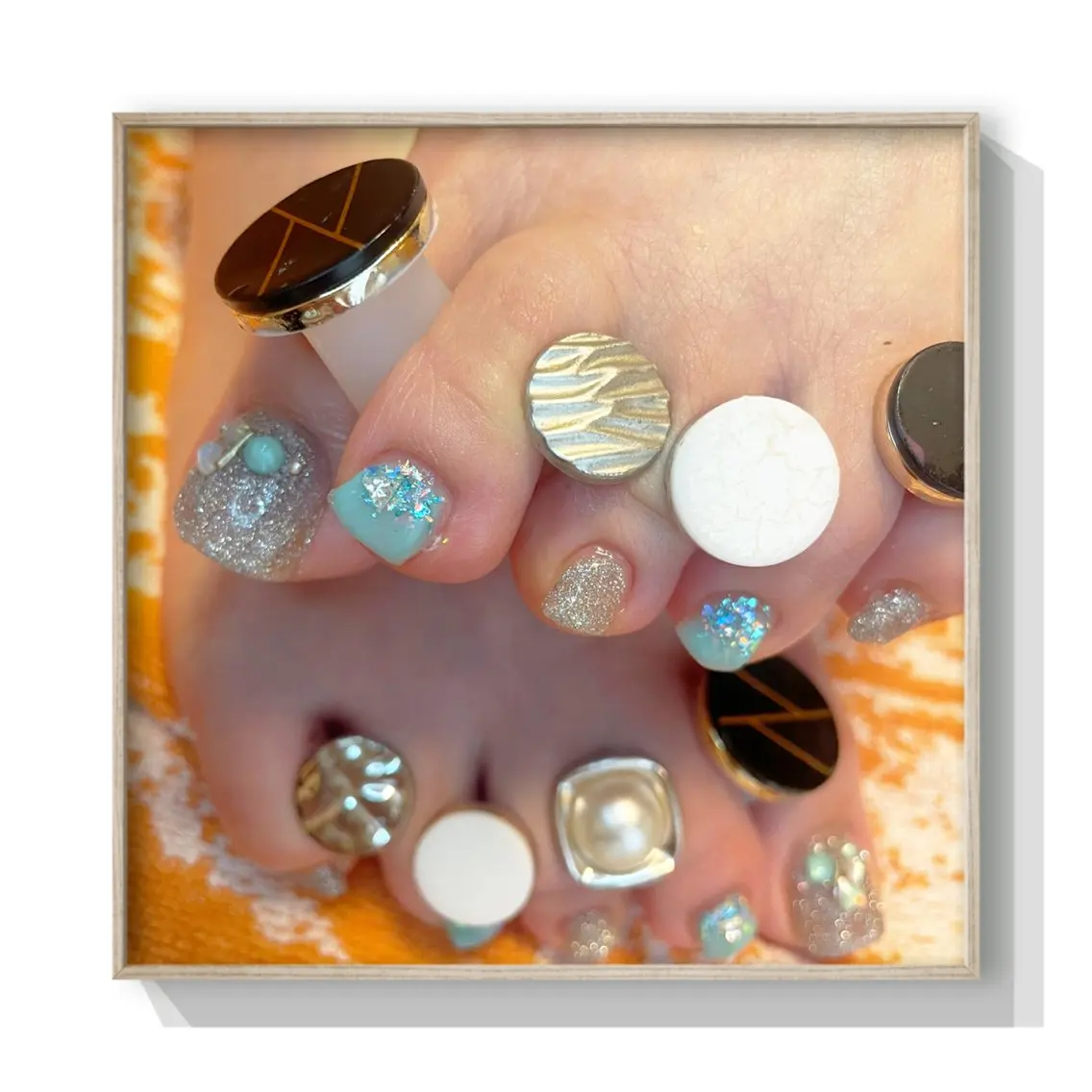 ネイル フラッシュネイル フットネイル ジェルネイル グリーン 夏ネイル NAIL★M 真紀のネイルデザイン