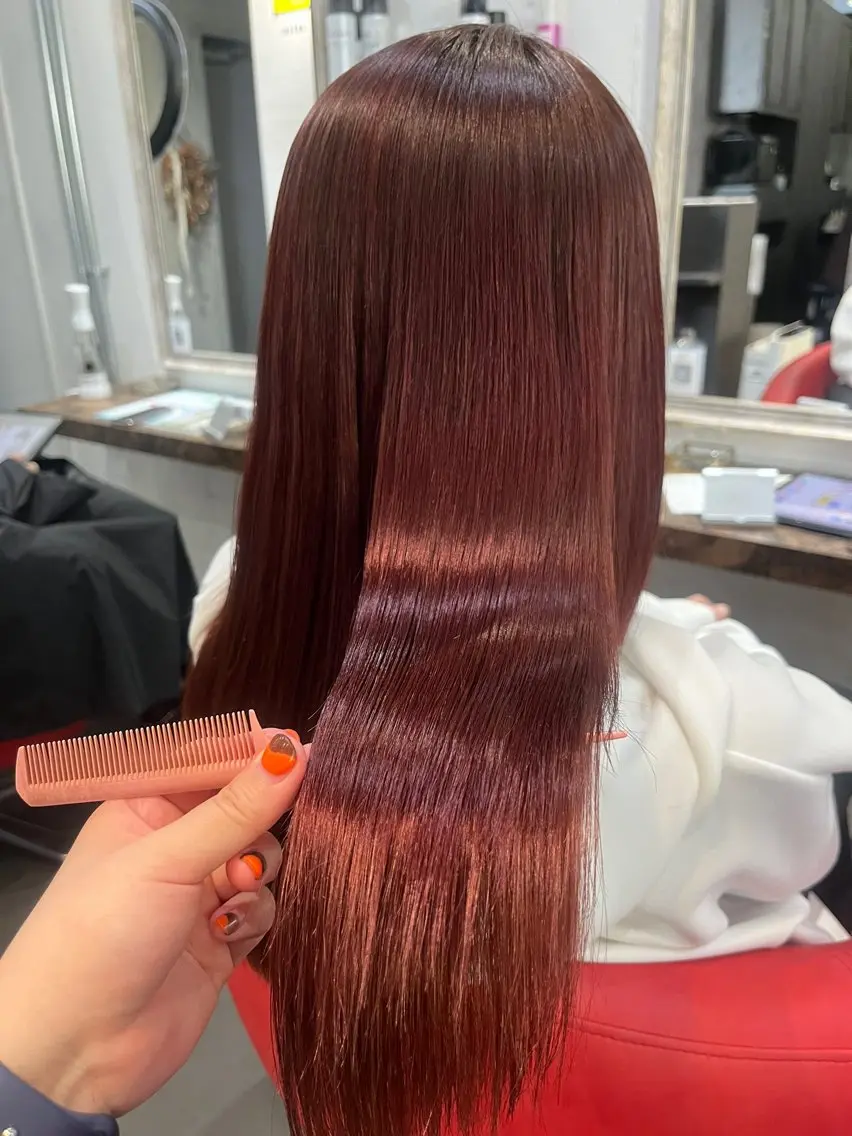 ロング パーマ 縮毛矯正 駅チカ【ali'i】 アリイ花崎友美☘のヘアスタイル