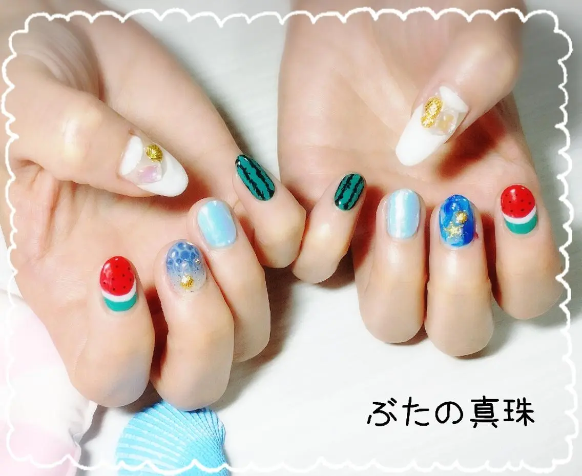 ネイル ハンドネイル 林 珠里のネイルデザイン