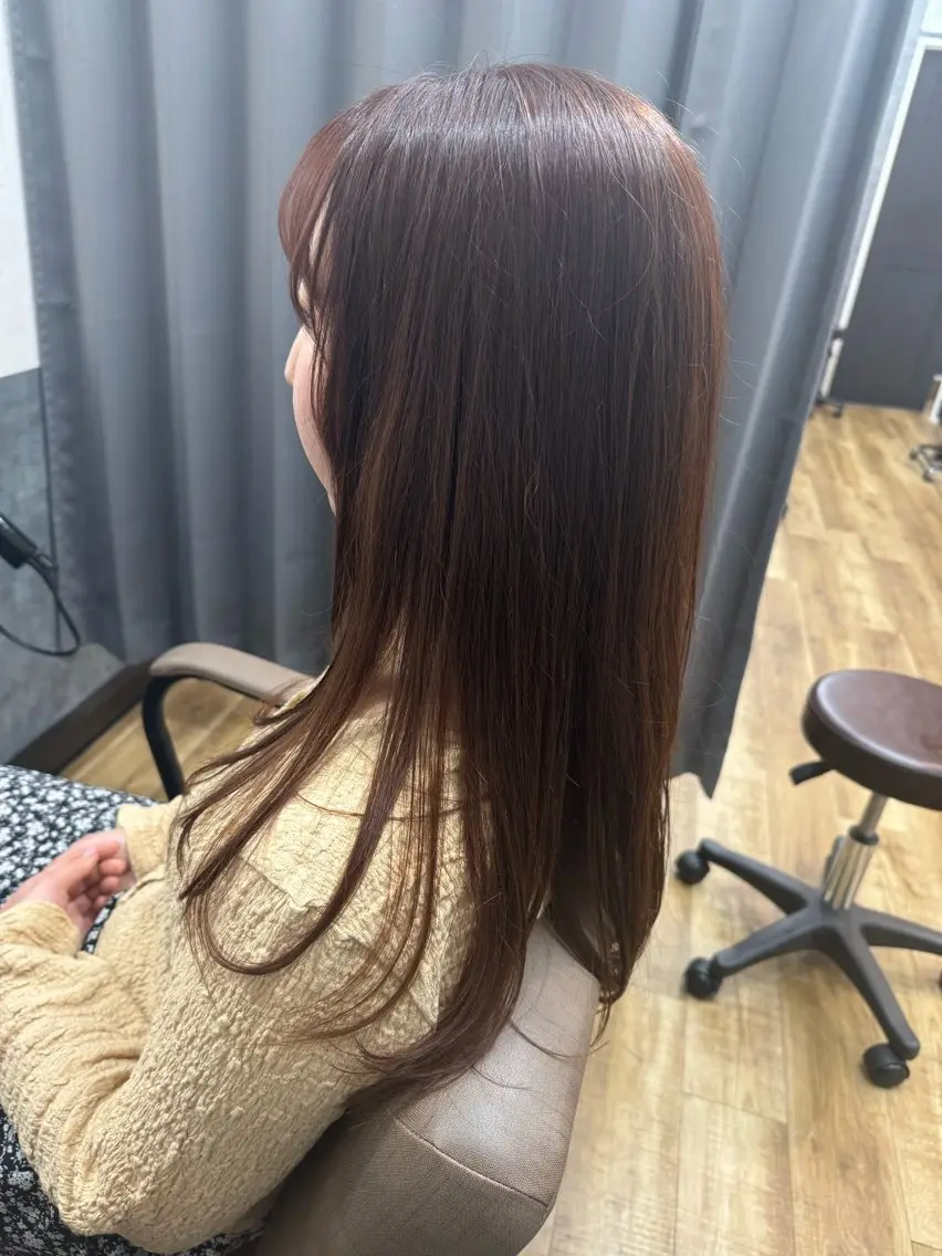 ロング カラー ブラウンカラー ピンクカラー ピンクブラウン トリートメント reeed konnoのヘアスタイル