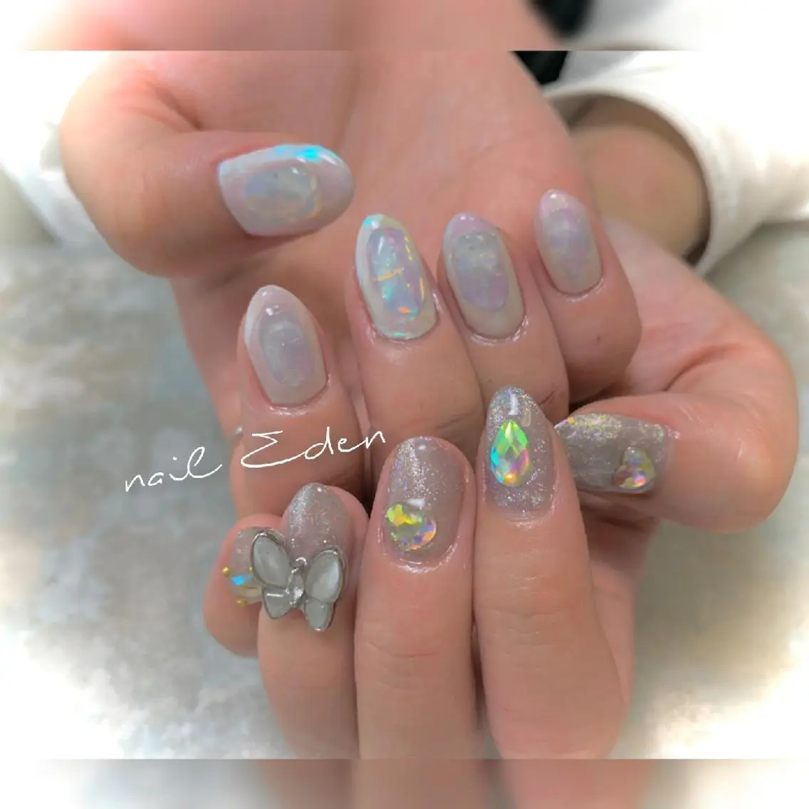 ネイル 氷ネイル・うるうるネイル 持ち込み Eden ♾️のネイルデザイン