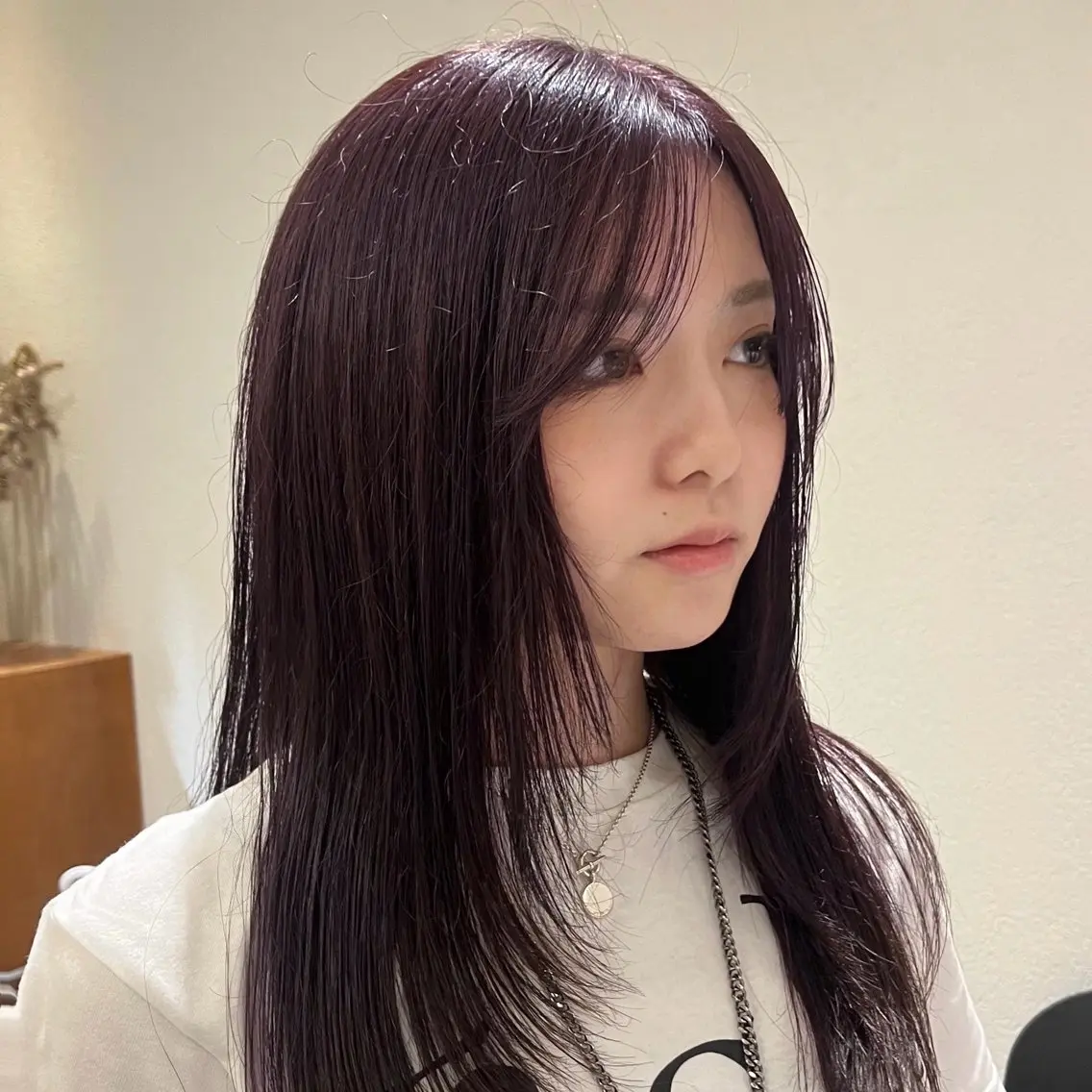 セミロング カラー パープルカラー バイオレットカラー レイヤーカット モデル募集中 /表参道/うららのヘアスタイル