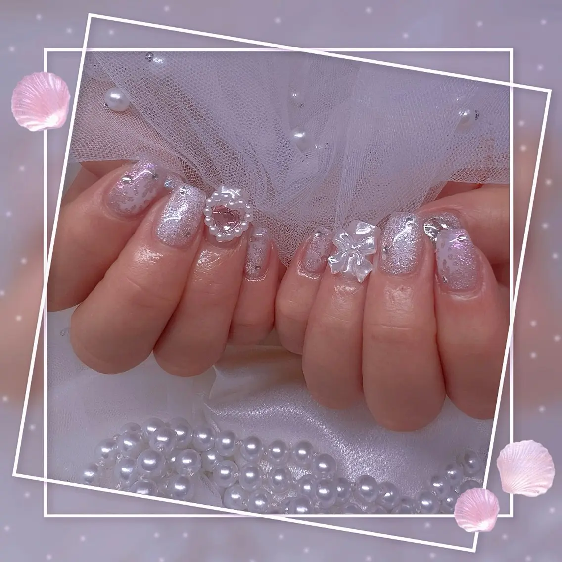 ネイル チークネイル ガーリー グラデーション マグネットネイル ピンク ハンドネイル Chill Nailsalonのネイルデザイン