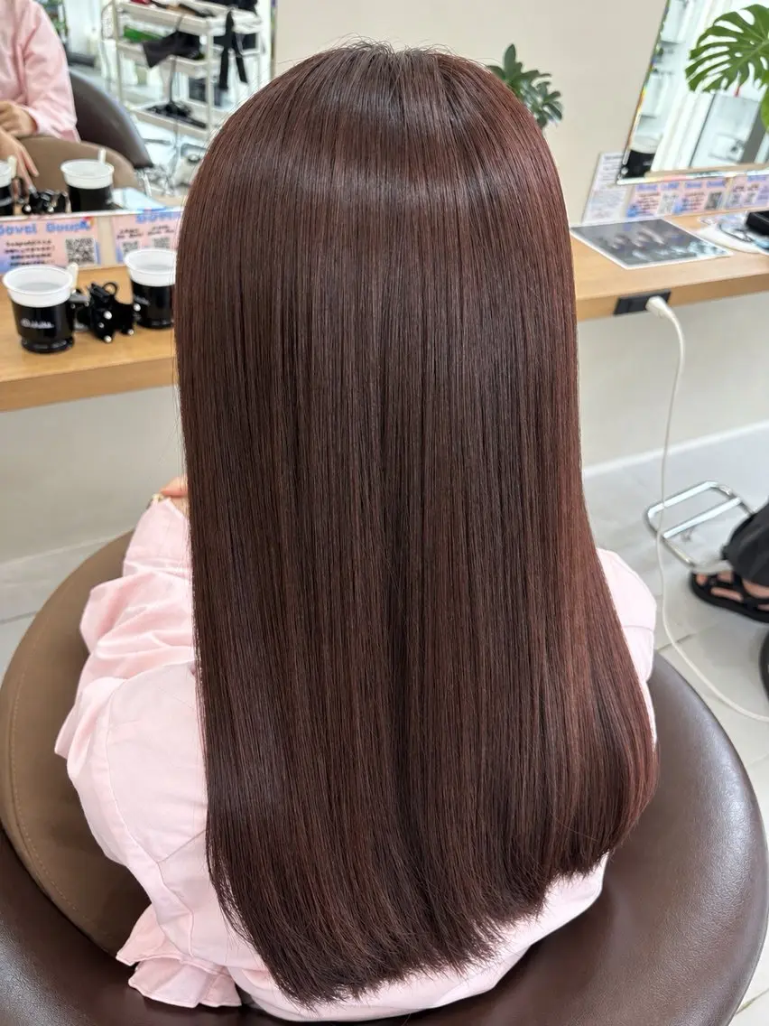 セミロング 外人風ハイライト/ 艶カラーのヘアスタイル