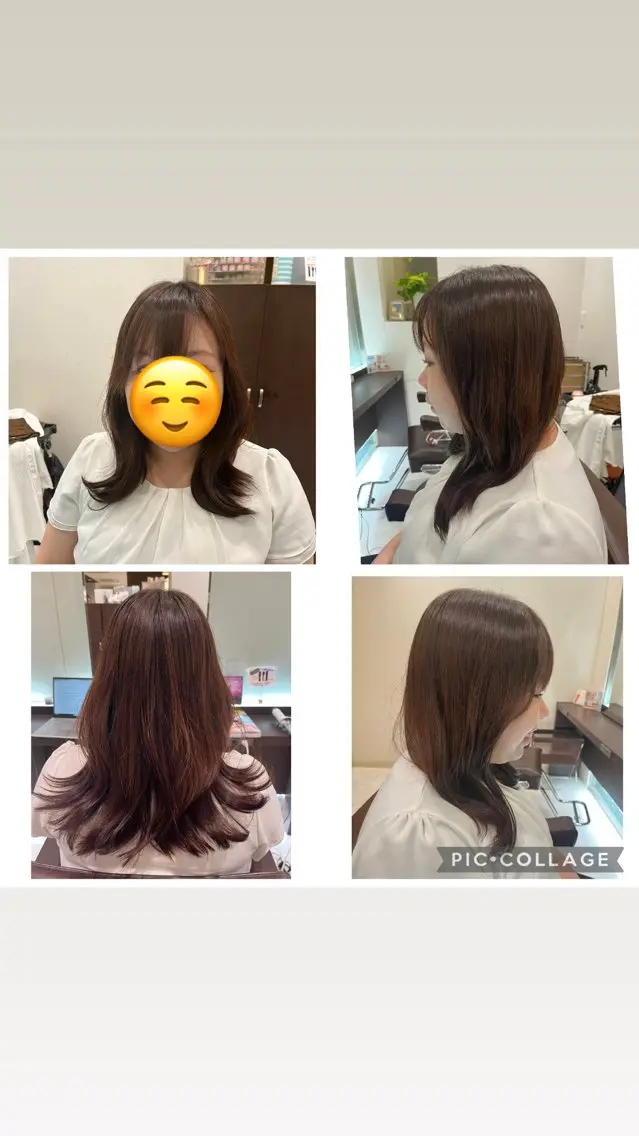 セミロング レイヤーカット 小野 咲雪のヘアスタイル