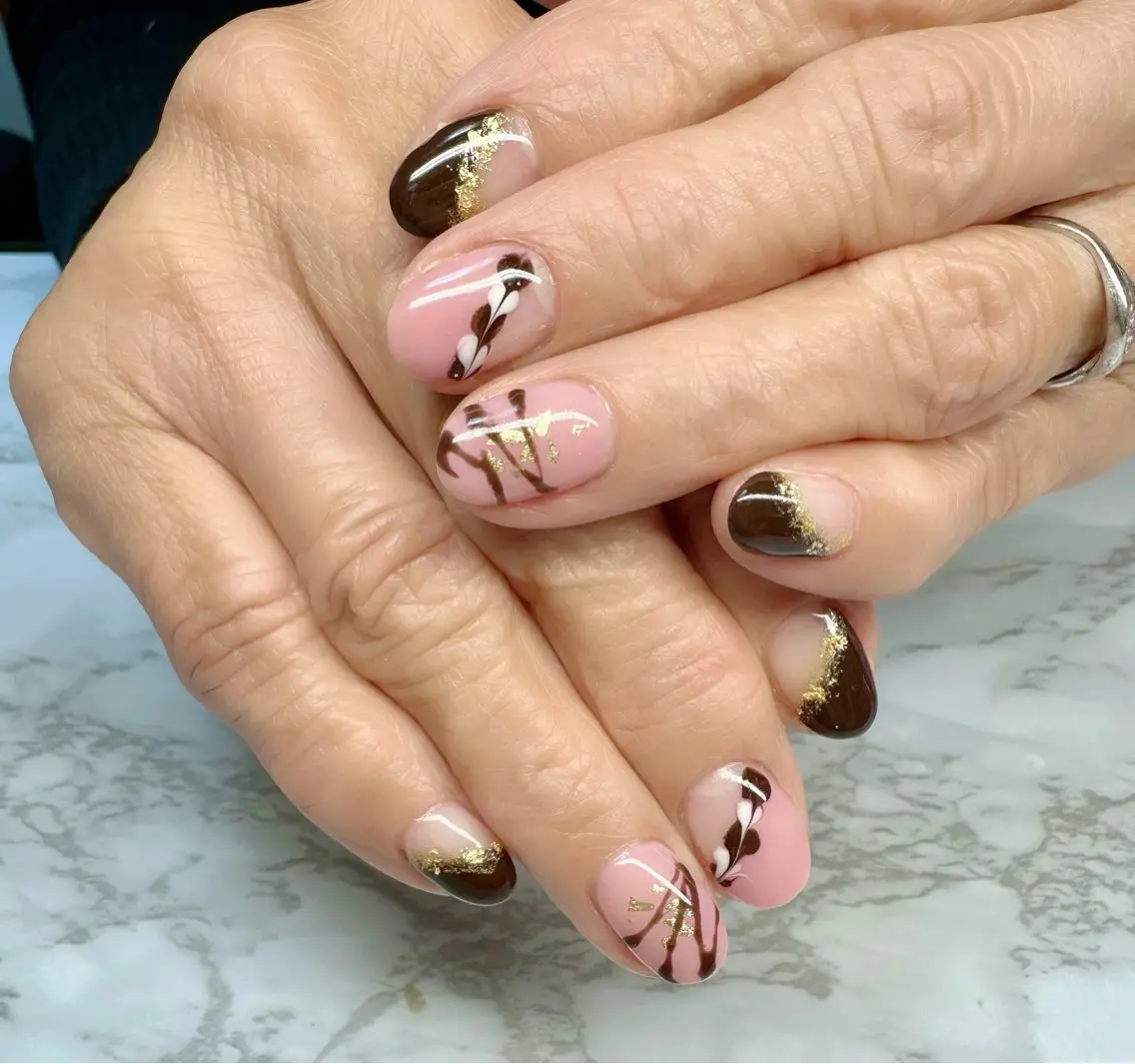 ネイル アートネイル フレンチネイル ハート ワンカラーネイル バレンタイン Mai’s nailのネイルデザイン
