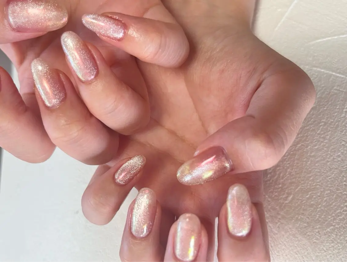 ネイル オーロラネイル ジェルネイル マグネットネイル ハンドネイル tamu nail 金町のネイルデザイン