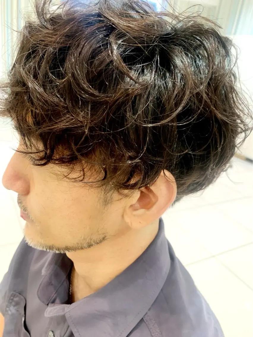 ショート パーマ メンズ カット パーマ Ash 中岡ゆうたのヘアスタイル