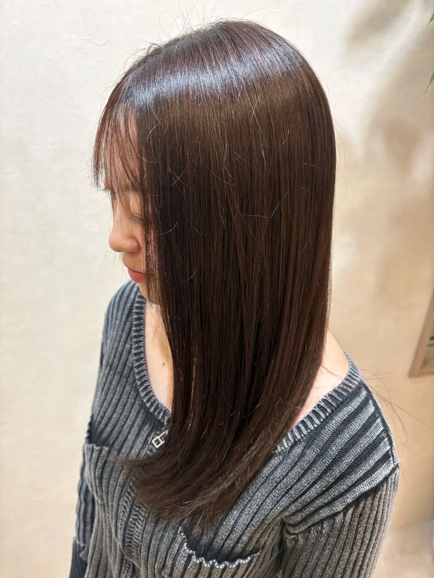 ロング ヘアカラー り このヘアスタイル