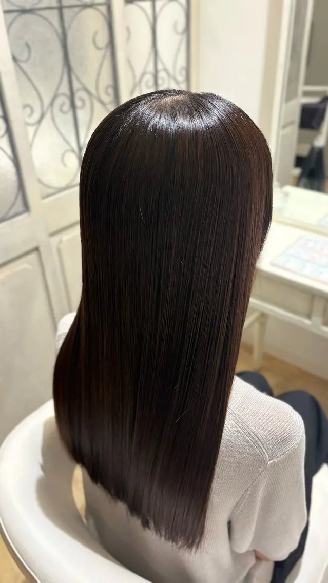 ロング カラー カット トリートメント 似合わせ 顔周りYUUGAのヘアスタイル