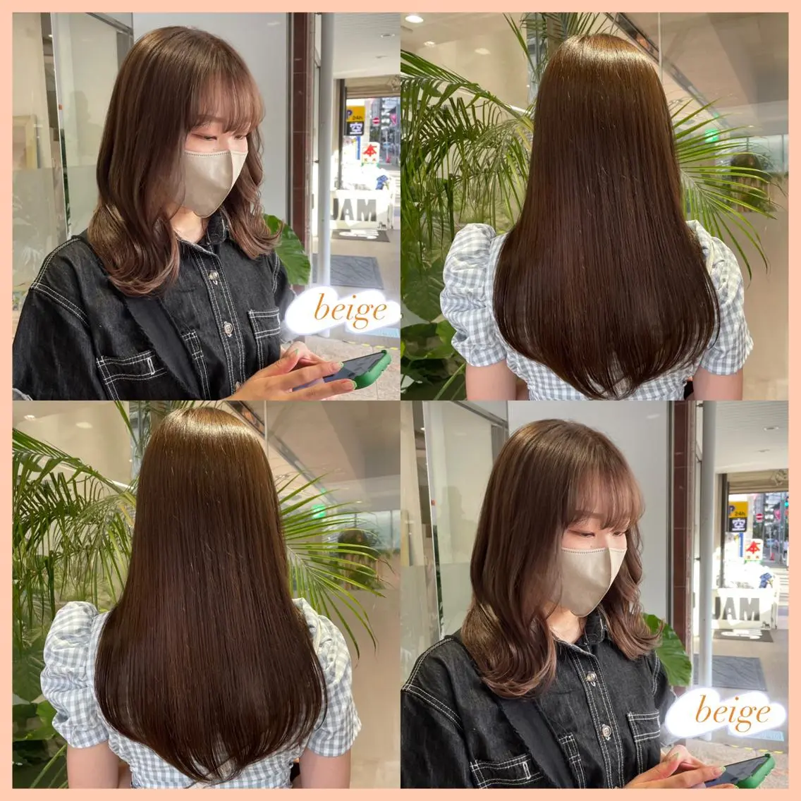 セミロング カラー ベージュカラー 透明感カラー ヘアカラー ピンクカラー🎀/ ミルクティー🍼花音のヘアスタイル