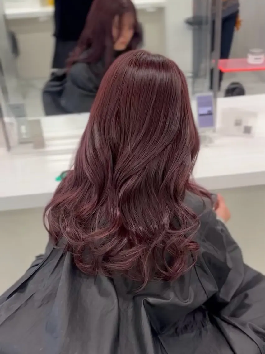 ロング ヘアカラー 🎀暖色カラー🎀 韓国ヘア まなかのヘアスタイル
