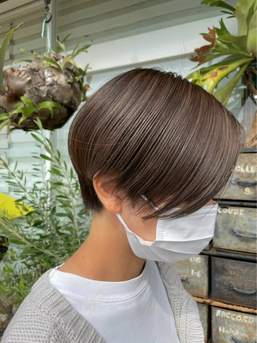 ショート カラー ハイライトカラー ハイライト 奥田 誠司のヘアスタイル
