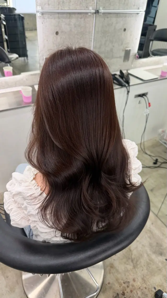 セミロング ヘアカラー トリートメント みく/韓国風艶カラー /透明感カラーのヘアスタイル