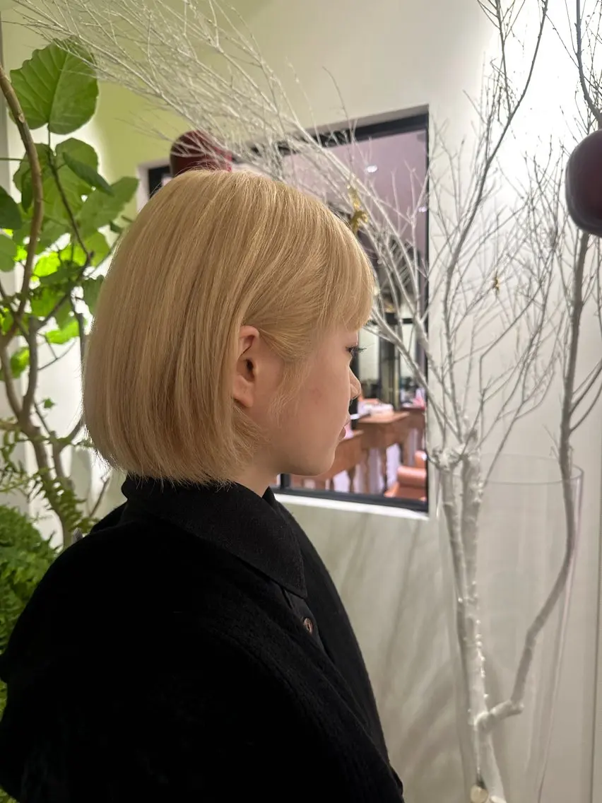 ショート カラー ボブ なかの りなのヘアスタイル
