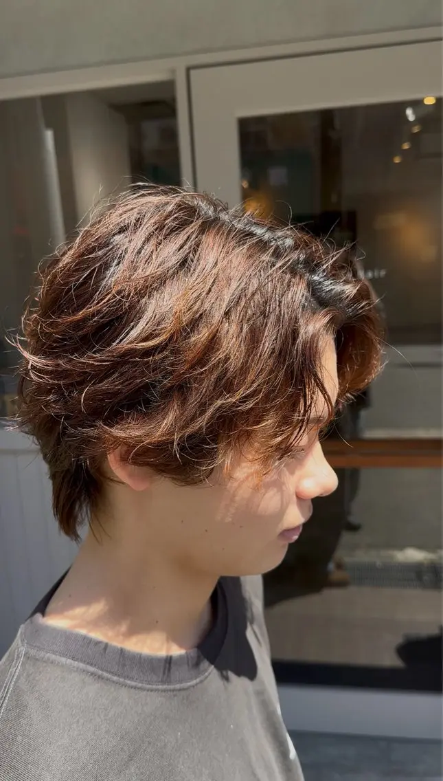 ショート カラー パーマ メンズ 三宅 亨表のヘアスタイル