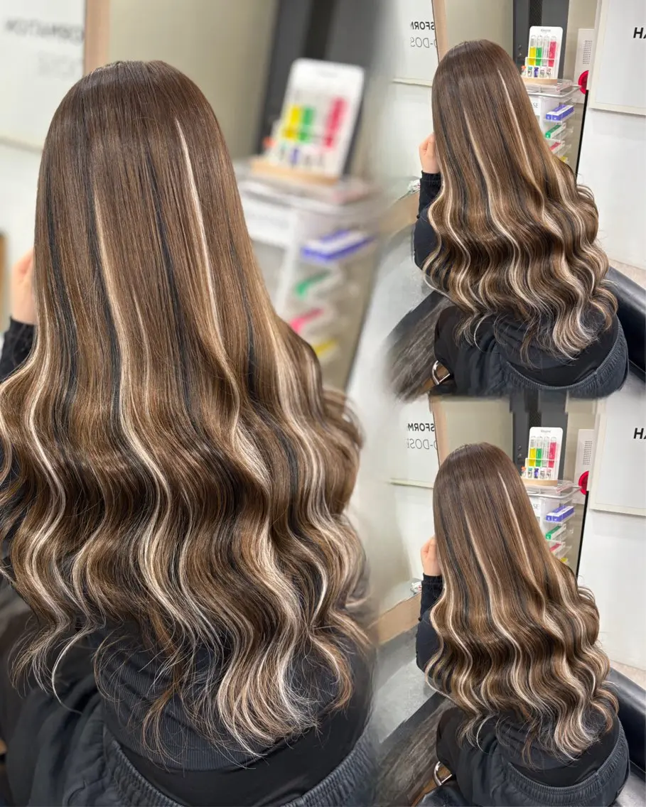 ロング カラー ベージュカラー ブリーチ ブラウンカラー ブラウンベージュ 透明感カラー ヘアカラー エクステ 横浜/エクステ特化× 艶カラー/あいかのヘアスタイル