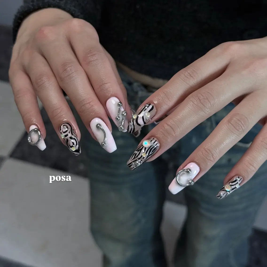 ネイル シンプルネイル ハンドネイル posa nail モエミのネイルデザイン