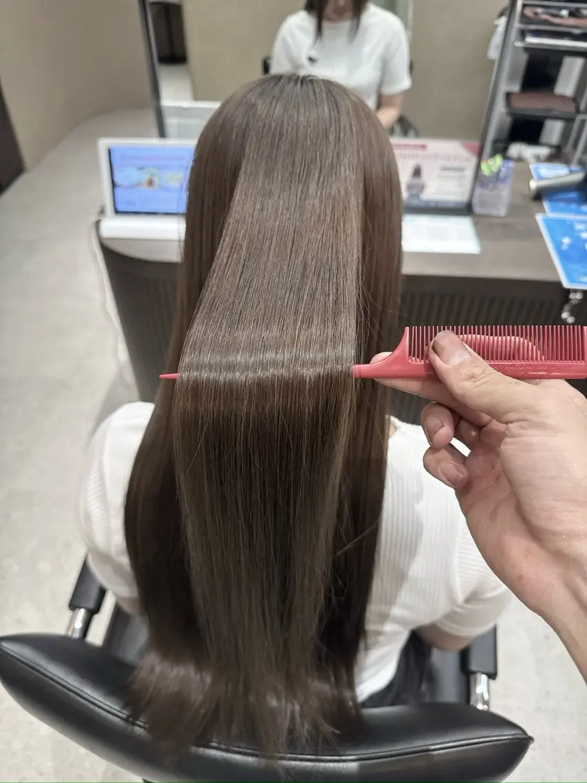 ロング カラー グレージュ トリートメント トリートメント ブリーチなしWカラー メンズカット✨ワタベのヘアスタイル