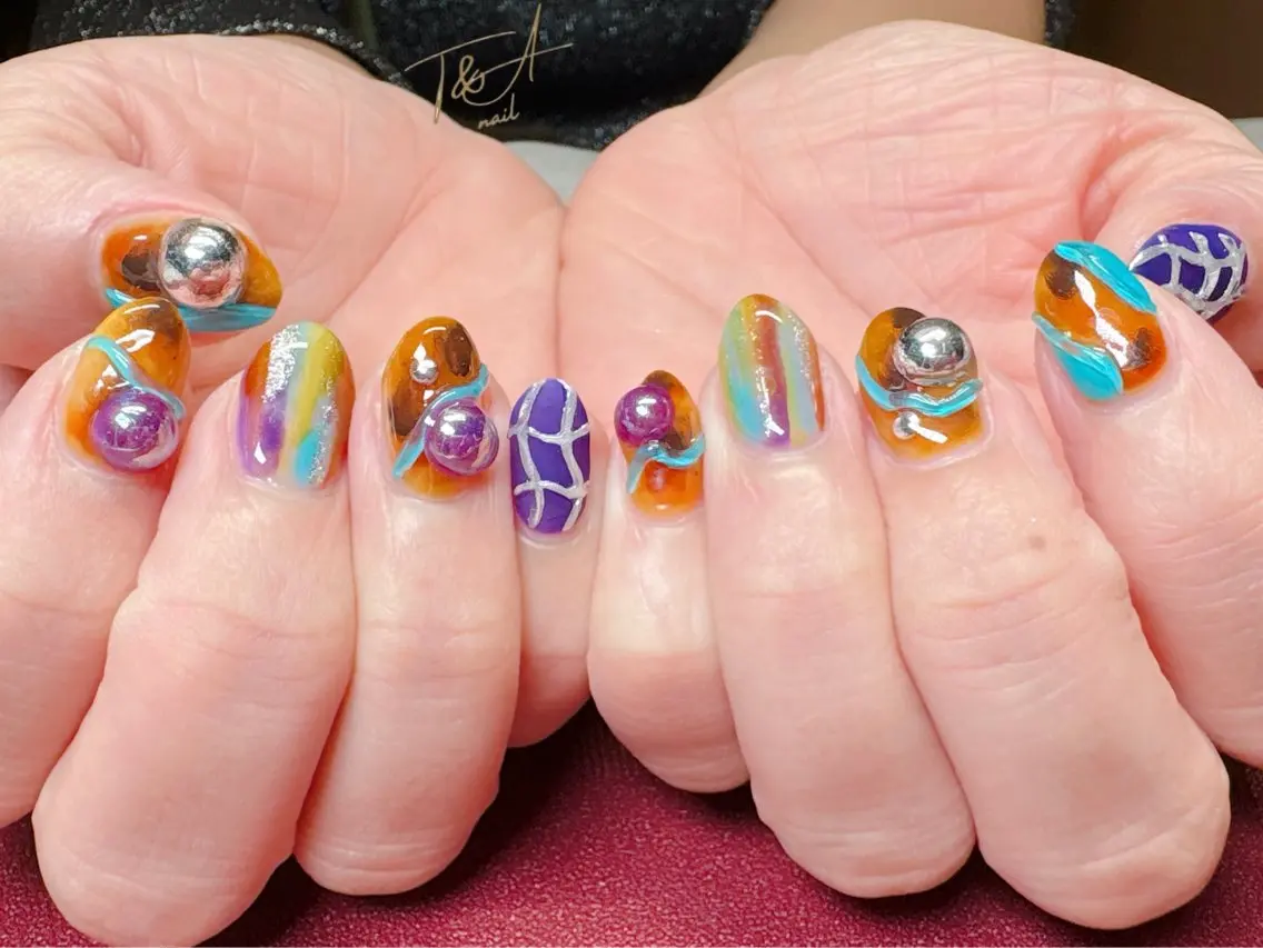 ネイル べっ甲ネイル ジェルネイル ニュアンスネイル スカルプネイル T&A nailのネイルデザイン