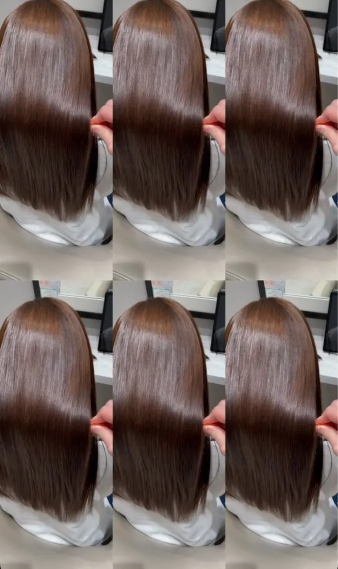 ロング パーマ 伸ばしかけ 髪質改善 縮毛矯正 カット 縮毛矯正 トリートメント k-twoたき✨艶感 カラー/美髪矯正のヘアスタイル