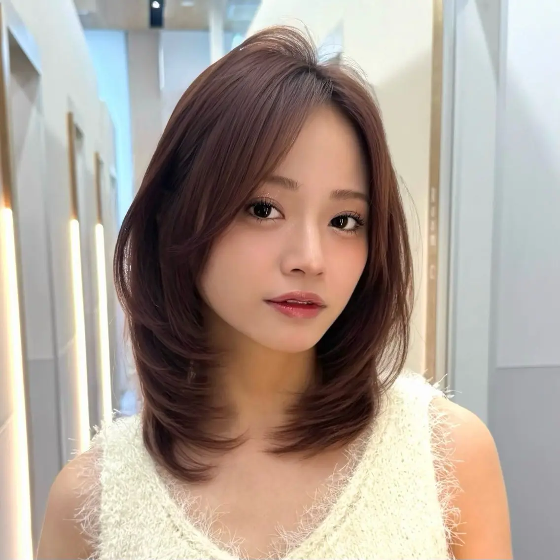 ミディアム カット ヘアカラー トリートメント ️🫧レイヤーカット /れいか️️🫧のヘアスタイル