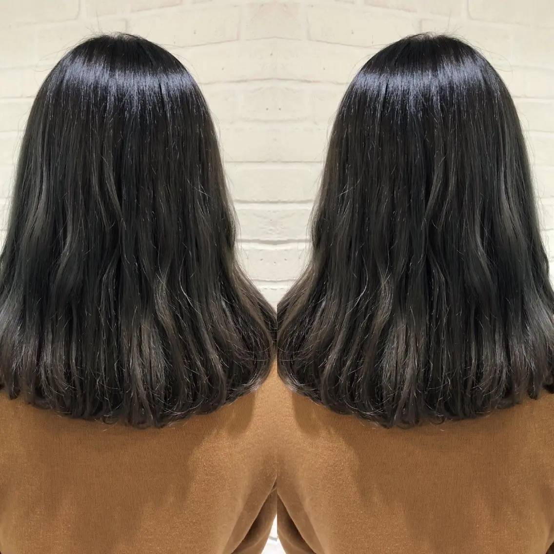 セミロング アッシュ アッシュグレー あらき ちさとのヘアスタイル