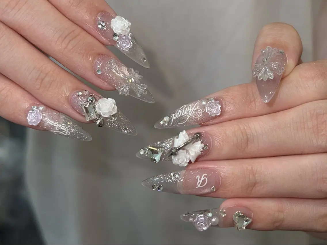 ネイル チークネイル 長さ出し フレンチネイル ジェルネイル ガーリー ハンドネイル Sora  Nail Studioのネイルデザイン