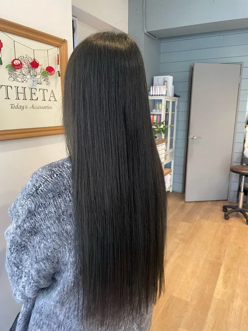 ロング カット 縮毛矯正 トリートメント ハイレート🤍🫧 池田のヘアスタイル