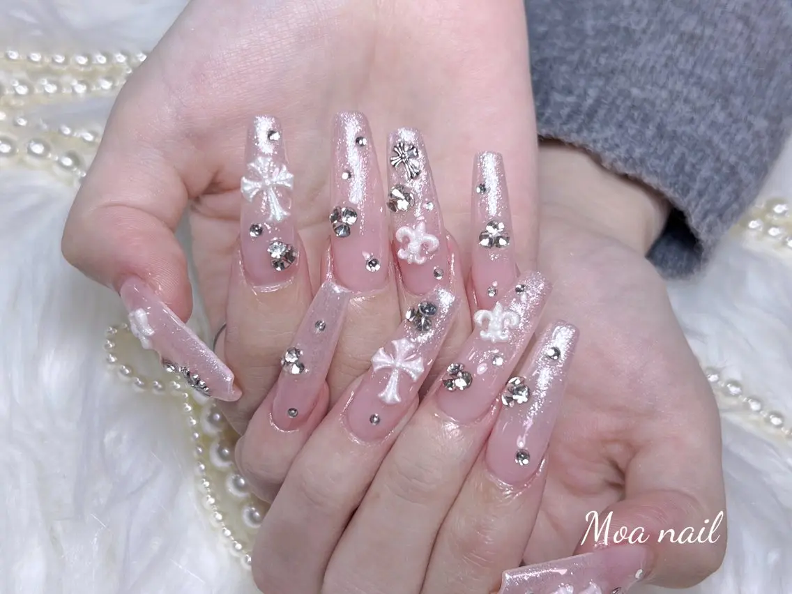 ネイル 長さ出し スカルプネイル ワンホンネイル ハンドネイル Moa nailのネイルデザイン