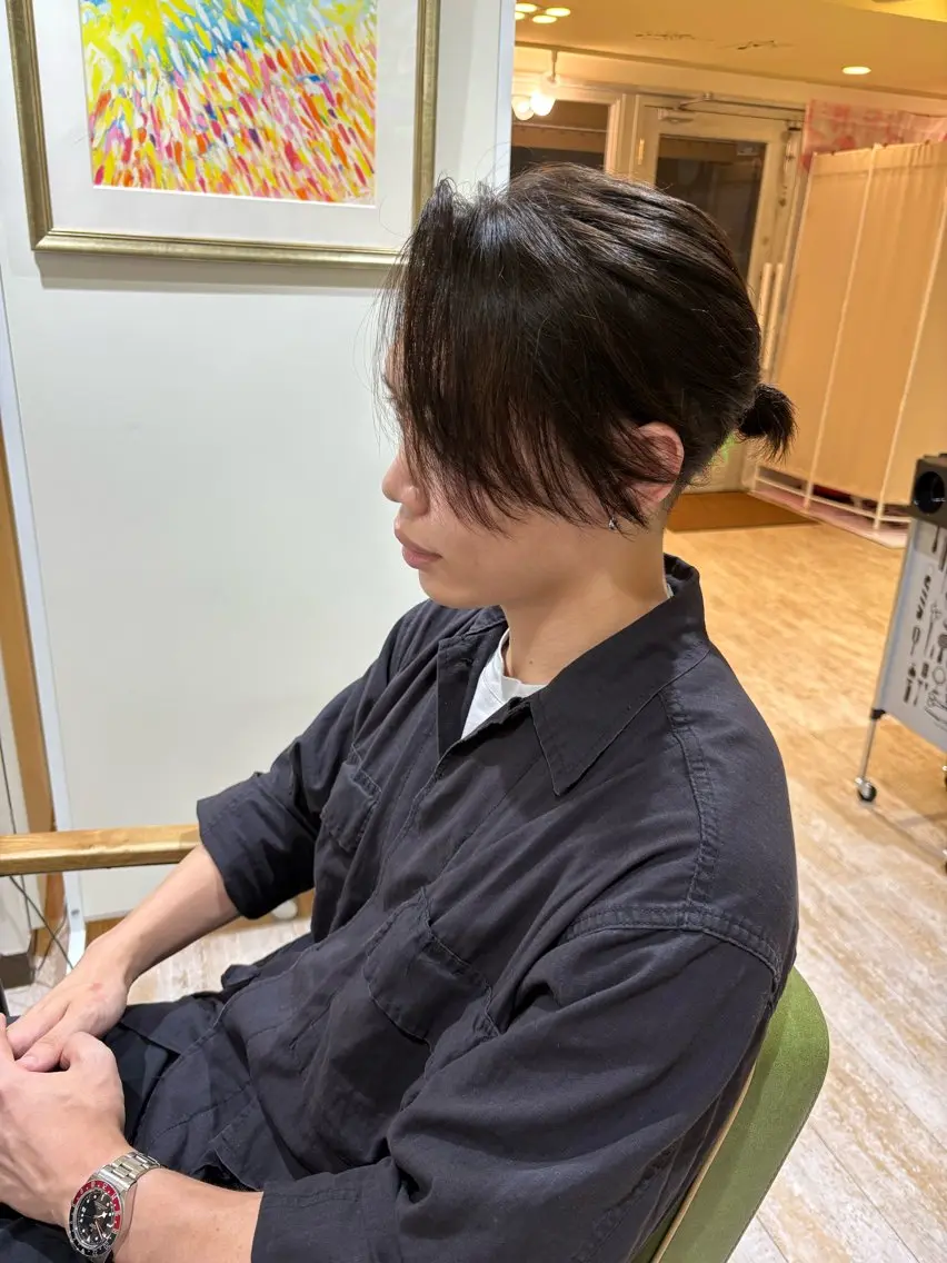 メンズ マンバンヘア カット ヘアセット 顔周りだけで垢抜ける レイヤー/小池 祐のヘアスタイル