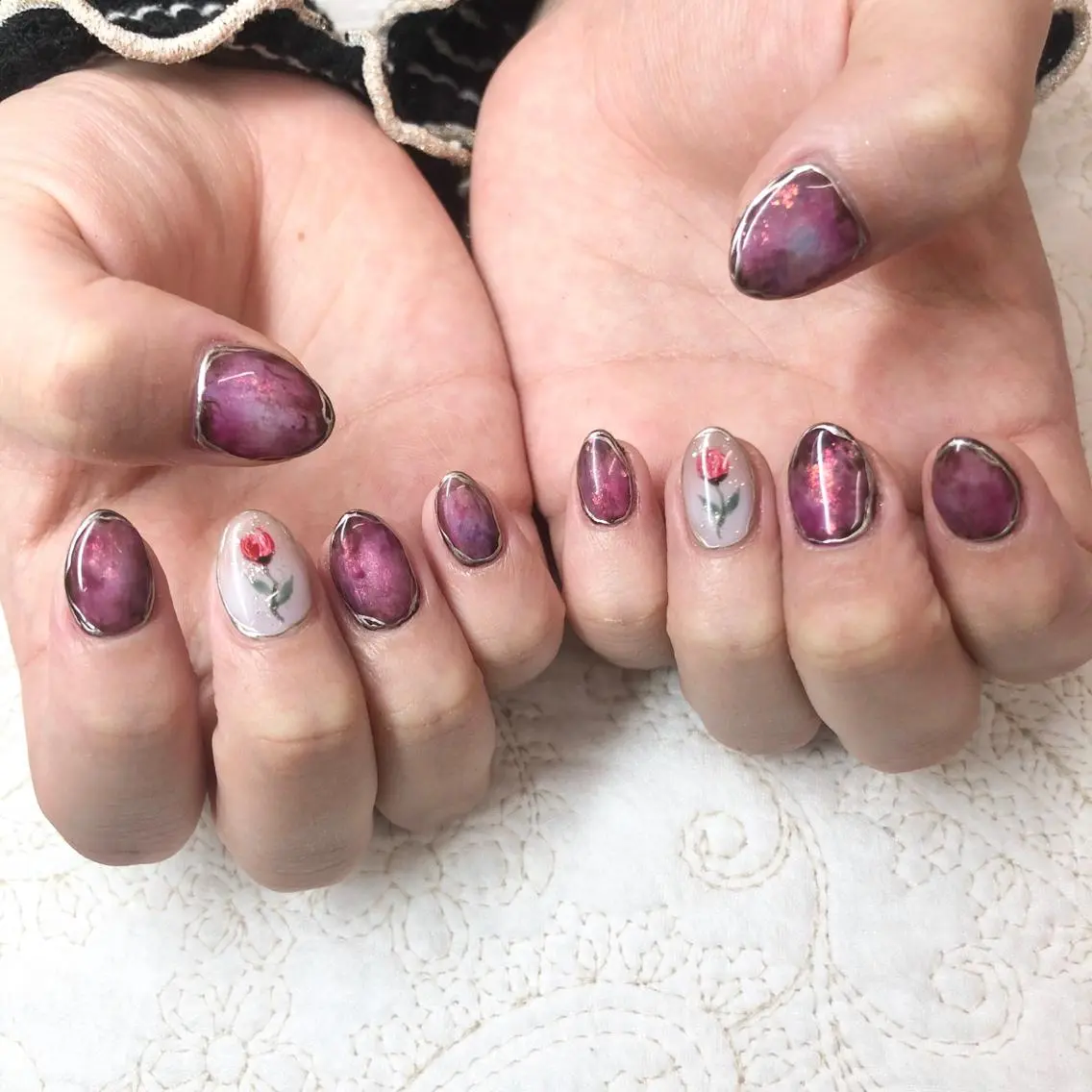 ネイル 赤色 🎀AYAKO 🎀中韓ネイルのネイルデザイン