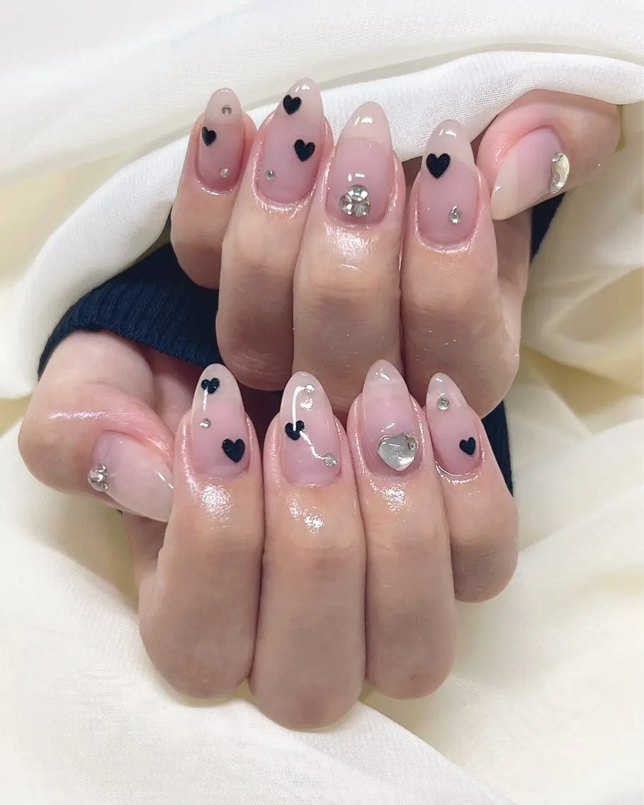 ネイル ハート シンプルネイル nail salon MUAのネイルデザイン