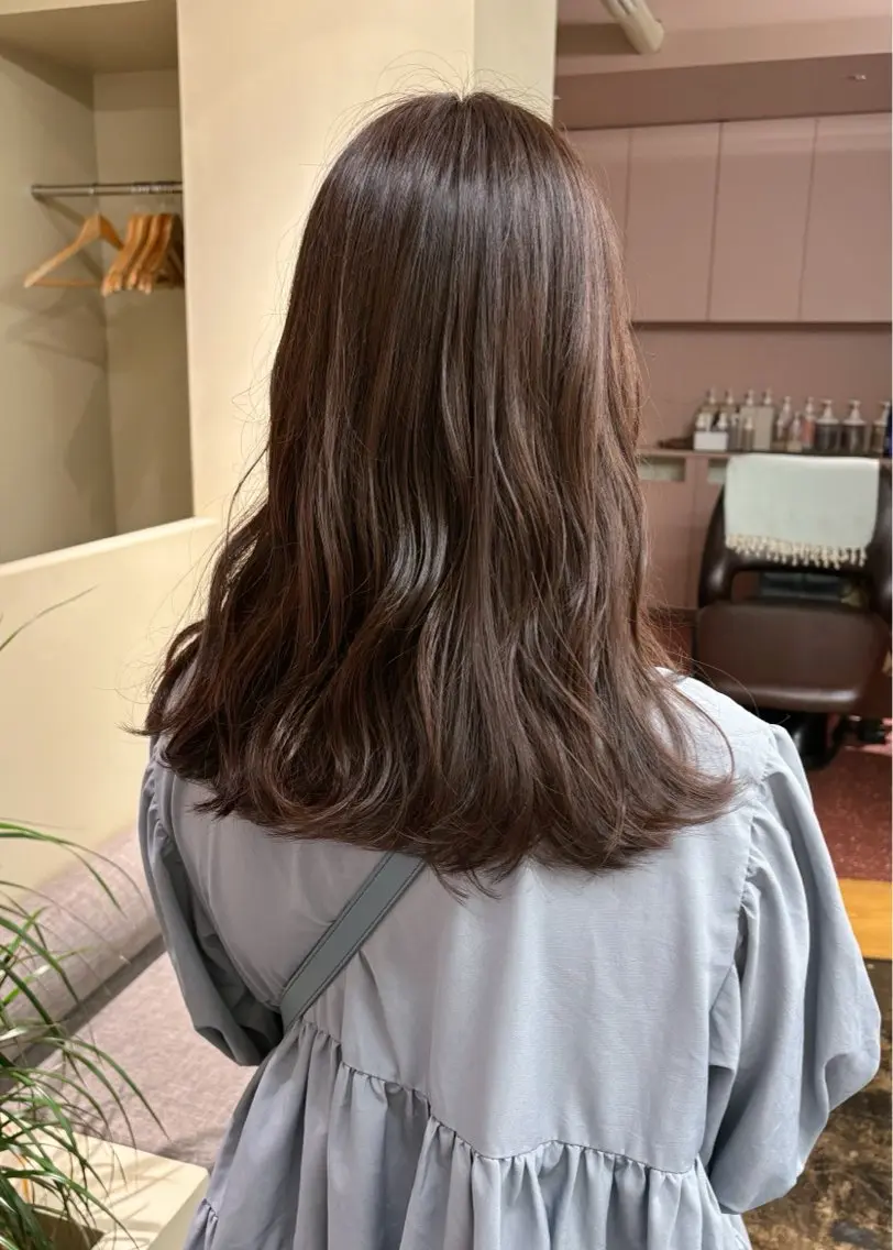 セミロング カラー ブラウンカラー ラベンダーカラー ラベンダーブラウン ヘアカラー トリートメント 西山 紗耶香🪽 透明感カラー/ボブのヘアスタイル