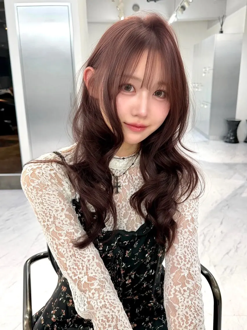ロング カラー カット ヘアカラー トリートメント ヘアセット 髪質改善/縮毛矯正/ ブリーチなしカラーのヘアスタイル