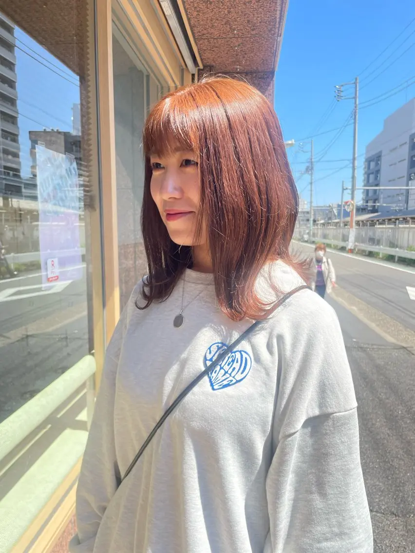 ミディアム カラー ブラウンカラー 髪質改善/Bloss om🌷高橋沙衣のヘアスタイル