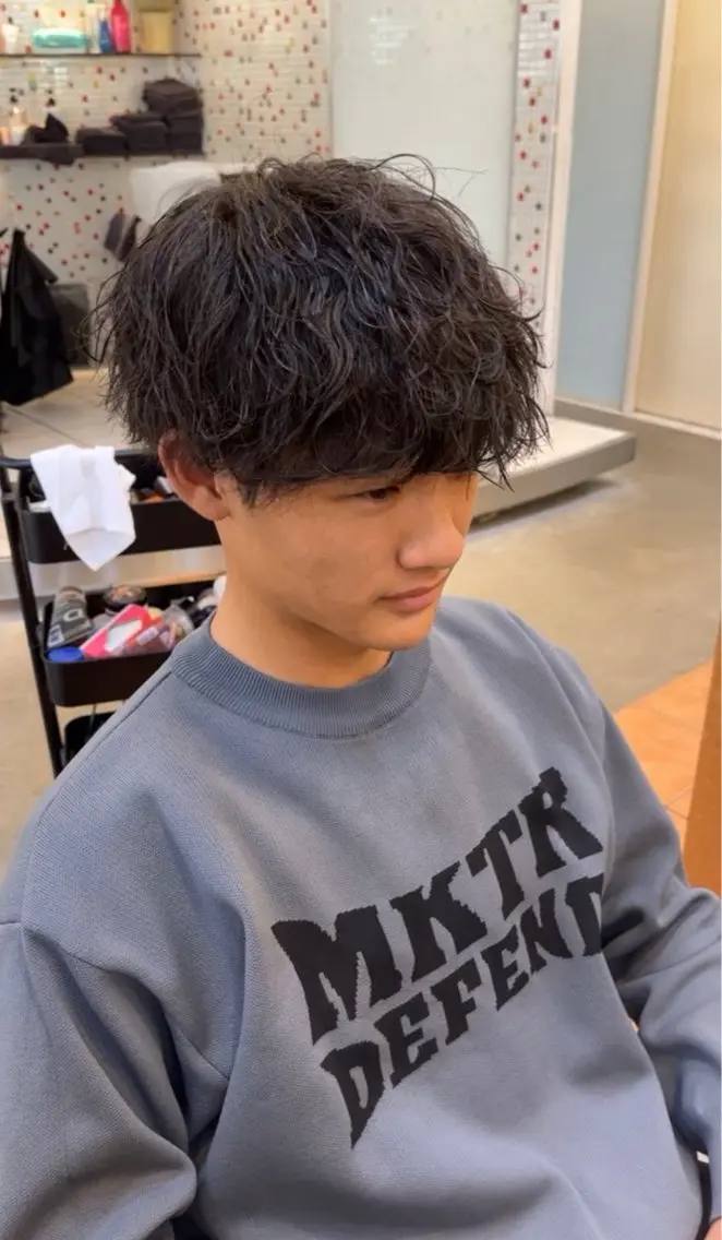 パーマ メンズ カット パーマ トリートメント 垢抜けのあっきー/ 本厚木徒歩1分のヘアスタイル