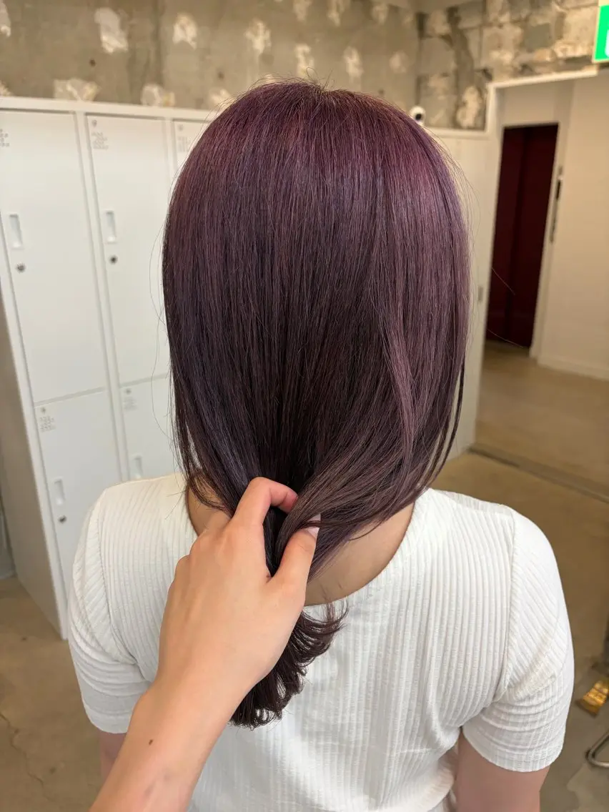 セミロング ピンクラベンダー ヘアカラー riko/ SYS by fitのヘアスタイル