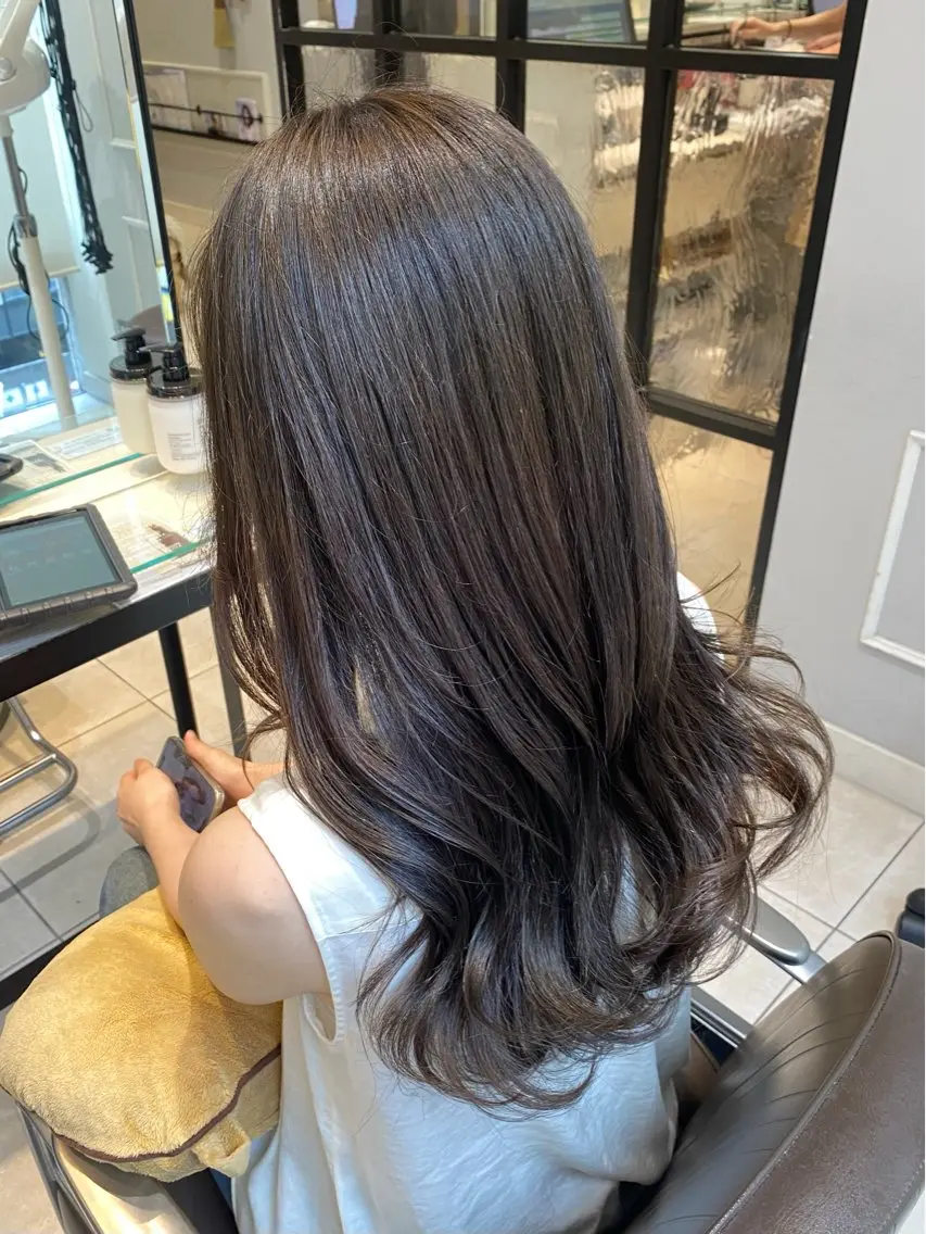 ロング ヘアカラー 韓国ヘア🍒渡辺 咲🍒のヘアスタイル