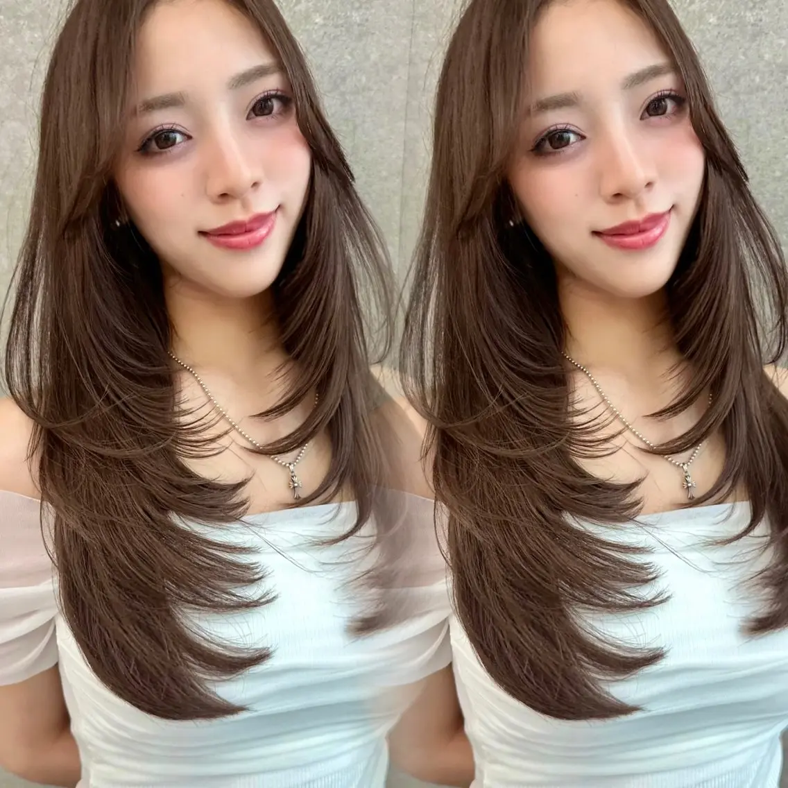 ロング カラー 似合わせカット カット ヘアカラー トリートメント レイヤー/髪質改善 Lond ambreのヘアスタイル